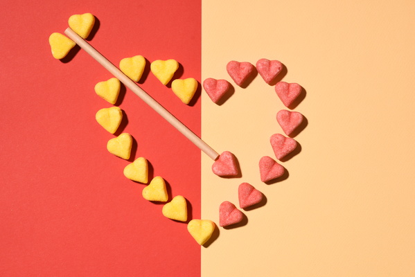 Valentine's Heart and Arrow Made of Candy
